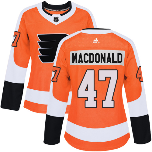 Adidas Flyers #47 Andrew MacDonald Orange Home Authentic Women's Stitched NHL Jersey